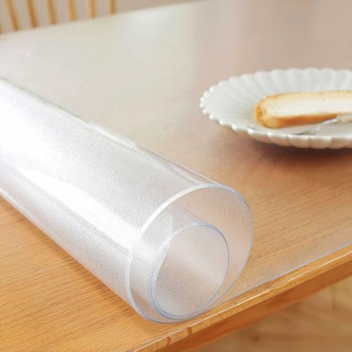 PVC つや消しテーブルカバープロテクター 厚さ2mm 80×140cm 90×160cm 100×200cm 長方形 防水透明テーブルクロスカバー 耐熱・耐傷性デスクプロテクターマットパッド お手入れ簡単(60x100cm)