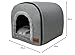 Whiwhi Katzenhöhle für Drinnen Katzen Höhlenbett mit Plüsch Katzenkissen Schlafhaus Haustierhaus Faltbares Hundehöhle 45x35x35cm(Grau)