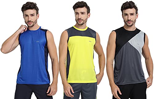 Image of FTX Men's Dri-Fit Round Neck T-Shirt - Lemon Yellow, Royal Blue, Grey (709 5-709 9-709 11)