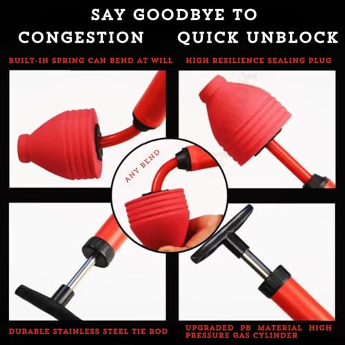 Image of High Pressure Turbo Flush Drain Cleaning Tool With Pipe Cleaner Powder, Bathroom Kitchen Tub Plumbing Cleaning Tool, Drainage Block Remover Pump, Drain Strainers