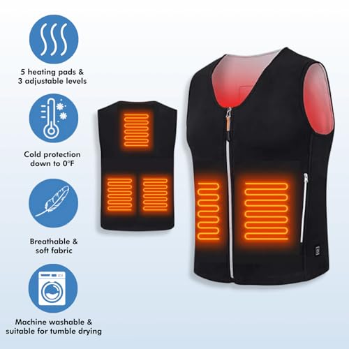 Cozybod Heated Vest, Body Warmer Women Men, with Battery Pack Included USB Rechargeable Heated Vest3