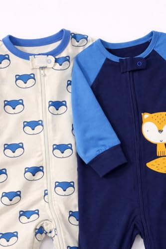 Image of TuddyBuddy 100% Cotton Multi Color Zipper Romper Sleepsuit /Romper /Jumpsuit for Baby Boy & Baby Girl