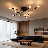💡[Plafonnier Industriel]:Cette Plafonnier à 8 lampes, de style médiéval-moderne,se distingue par son apparence luxueuse et élégante ainsi que par son fort sens du design.lustre salon crée un effet visuel impressionnant et une atmosphère chaleureuse dans votre espace.Selon l’ampoule choisie,le lustres peut adopter un style rétro,moderne ou industriel,s’adaptant ainsi à divers styles de pièce