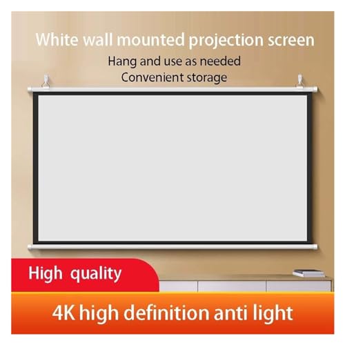 Przenośny ekran projektora Thinyou 60 cali 72 cale 84 100 16:9 3D ekran projektora do montażu na ścianie obsługuje 4K używany kina domowego Mo(White GreyGF 100inch)