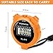 Vicloon Digital Simple Stopwatch - Large Display, Single Lap Split, 12/24 Hour Clock Alarm Date for Coaches, Kids' Training, Swimming, Running (Orange)