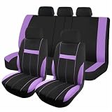 Auto Coprisedili Coprisedili Auto In Tessuto Taglia Universale Adatti Maggior Parte SUV E Camion Con 3 Cerniere Sedili Posteriori Sdoppiabili Compatibili Con Airbag Copertura Sedile Auto(Purple)