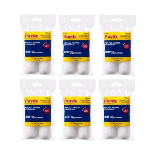 Image of Purdy 140606042 White Dove 3 /8 inch Nap Wire Mini Roller Replacements (Case of 6), 4 inch