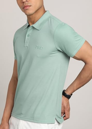 Image of INKKR Men Solid Polo Neck Cotton Blend Collar T-Shirt