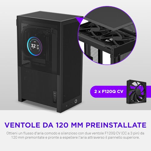 H2 Flow - Case PC Mini-ITX 20.7L Airflow - Nero - Case PC - Immagine 6