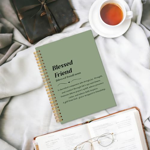 STHTTSW Green Christian Friends Notebook Journal, Christian Friendship Gifts Journal for Women, Religious Prayer Notebooks for Work School, Blessed Friend Hardcover Spiral Notebook, 5.5x8.3 Inch - Image 2