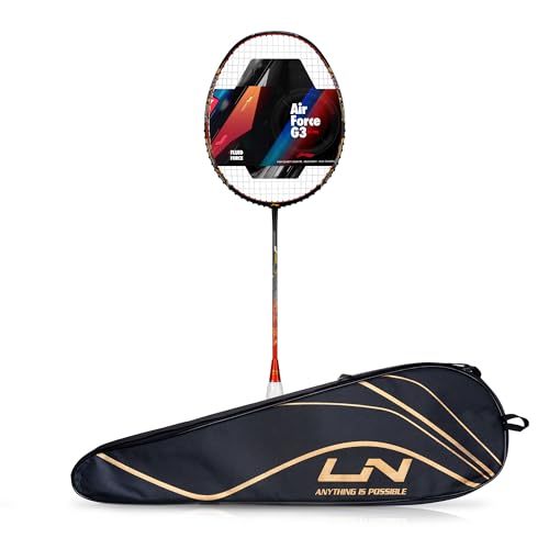 Image of Li-Ning Air Force G3 Badminton Racket with Full Cover | Max Tension : ≤30 lbs | Superlight Technology | Aerotec Beam | Dynamic Frame