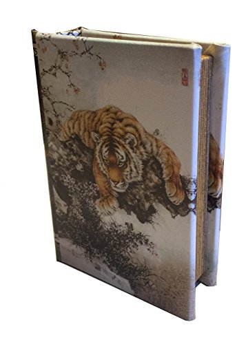 Polishart Tiger And Cherry Blossoms Secret Storage Book Box Stash Box Faux Leather Over Wood #TOP1