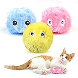 Molbory Katzenbälle Interaktives Katzenspielzeug Ball, 3 Stück Katzenspielzeug mit Sound Interaktives Plüsch Katzenball Bälle Kätzchen Spielzeug, Kätzchenspielzeug für Innen Katze Hund Kätzchen Übung