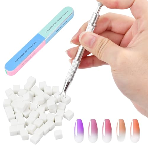 Nail Art 100 Pezzi Spugne per Unghie Pennelli Unghie Con Pinza In Metallo E Lima per Unghie Pennelli per Unghie per Creare Una Varietà Di Motivi Di Nail Art Sfumati