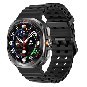 Sodhad Pulseira de silicone macio para Samsung Galaxy Watch Ultra de 47 mm masculina e feminina, pulseira esportiva respirável para Galaxy Watch Ultra 7 de 47 mm