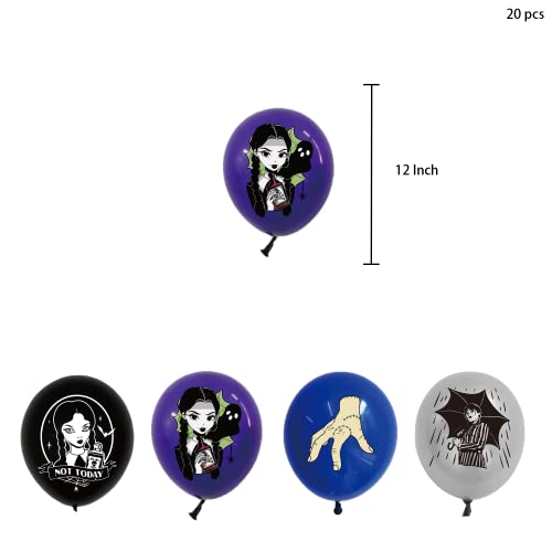 Wednesday Party Decorations, Wednesday Birthday Decorations Set Includes Wednesday Happy Birthday Banner, Wednesday Cake Topper, Wednesday Balloons, Wednesday Birthday Supplies For Kids Party #TOP4