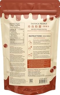 Soeos Boba Pearls, Black Tapioca Pearls 8.8 oz, Black Sugar Flavor Boba Pearls for Bubble Tea, Smoothies & Desserts – Sweet, Chewy, and Ready to Cook