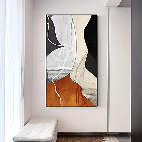 Toile abstraite scandinave moderne de 50x100 cm pour décoration de couloir
