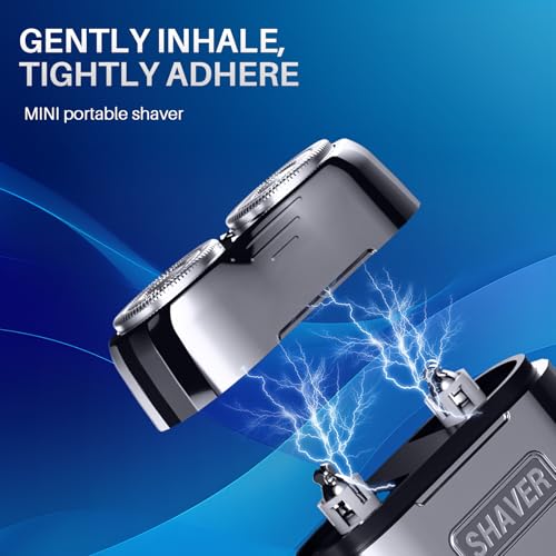 Hommova Mini Electric Shavers Men Rechargeable, Rotary Double Ring Electric Shaver, Wet & Dry Cordless Electric Razors - 4