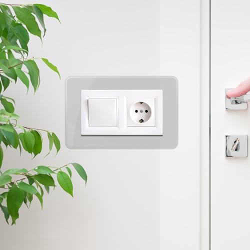 ShnminEU Lichtschalter Schutz für Wand 6 Stücke Transparenter Tapetenschutz für 2-fach Steckdose und Lichtschalter Tapetenschoner passend für jedes Schalterprogramm