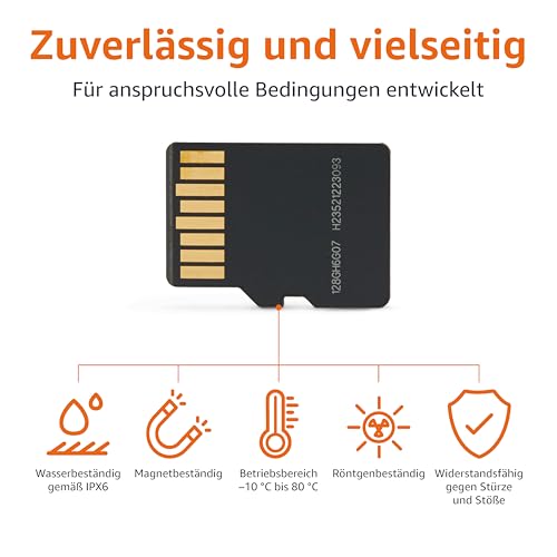 Amazon Basics 128-GB-microSDXC-Karte mit Adapter, Lesegeschwindigkeit bis zu 200 MB/s, 1er-Pack – Ansicht 3