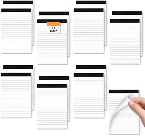 14 Pack 4 x 6 Inches Pocket Note Pad Small Note Writing Pads Notepads 4 x 6" Memo Pads Lined Paper for Home Office Note Pads of Work Scratch Pads Server Writing Pads for Daily Planning 30 Sheets Each