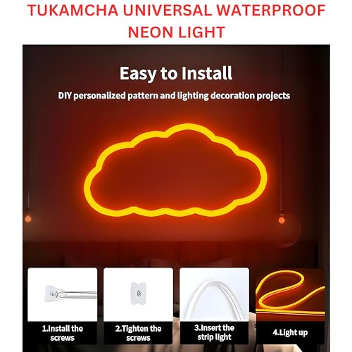 Image of 16.4 Feet LED Neon Strip Lights, with 12V Adapter, Waterproof IP65, Silicone Flexible Rope Light for Home Decor | Led Strip Lights | Neon Lights | 5 Meter | (Orange)