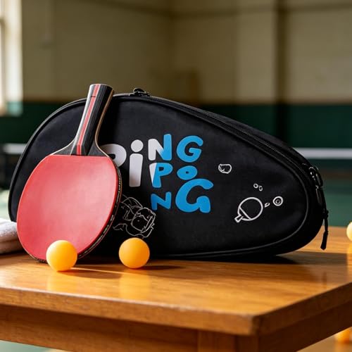 Funda rígida impermeable para tenis de mesa resistente a golpes con correa ajustable 3