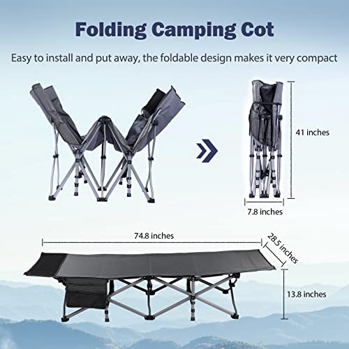 Koksry Camping Cot, Folding Cot Bed For Adults,Portable Camp Cots For Sleeping With Mattress And Carry Bag #TOP3