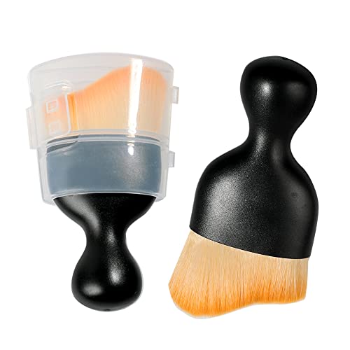 Image of AOCISKA Car Interior Detailing Brush,Soft Bristle Cleaning Brush Car Detailing Brush Dusting Brush,Car Interior Cleaning Tool,Auto Detail Brush Car Dash Duster Brush (Brown with Cap)