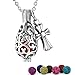 Maromalife Lava Stone Diffuser Necklace, Teardrop Essential Oil Neckalce Stainless Steel Aromatherapy Necklace with 24 Inches Chain and 7 Colors Lava Rock