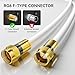 RG6 Coaxial Cable, 3FT 6FT 10FT 15FT 25FT 50FT 100FT Coax Cable Cord with Gold F-Type Connector, High Speed Internet, Digital TV Aerial for HDTV, Satellite, Antenna, Modem with Extender- 50ft，White