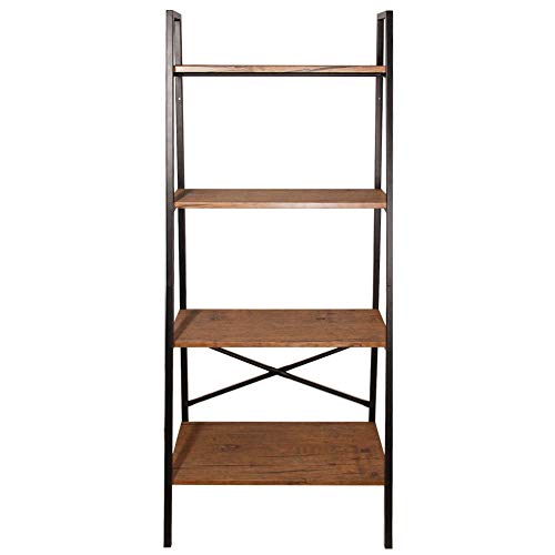 Blissun 4 Tiers Ladder Shelf, Vintage Bookshelf, Storage Rack Shelf for Office, Bathroom, Living Room