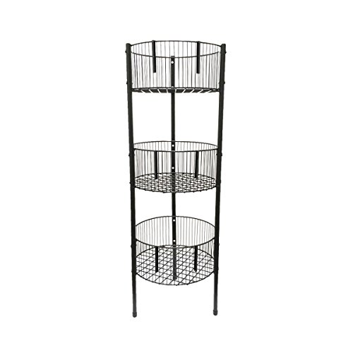 3 Shelf Tower Rack Kitchen Bathroom Retail Dump Bin Display Wire Storage Baskets
