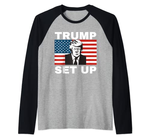 TRUMP CONFIGURAR Pro-Trump Anti-Demócrata Camiseta Manga Raglan