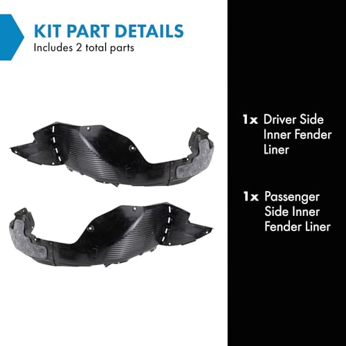 Image of TRQ Inner Fender Liner Set Compatible with 2017-2018 Kia Forte5 KI1248155 KI1249155