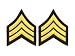 Uniform Chevrons - LASD/CDCR - Medium Gold on Black - 3-inch wide - Sergeant - Pair