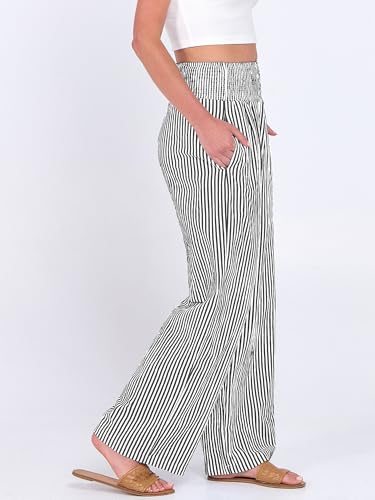 ANRABESS High-Waisted Striped Rayon Palazzo Pants — view 4