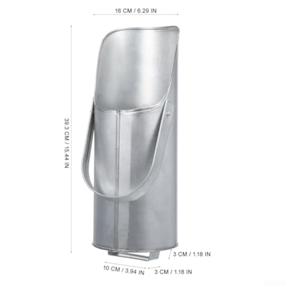 Tolva de para acero Inoxidable para Mortero con Mango Ergonómico - Mezclador para Construcción y Renovación 39x11cm
