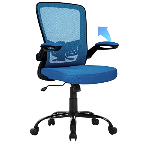 Actask Silla Oficina, Silla Gaming Con Reposabrazos Ajustables 90 , Silla Escritorio Ergonomica Con Soporte Lumbar, Silla De Oficina Para Personas Sedentarias, Altura Regulable Hasta 130 Kg, Azul
