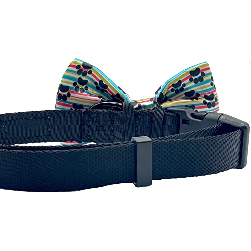 Cutie Ties Dog Bow Tie Paw Print-2" X 4" Premium Quality Bow Ties For Dogs-Fancy Dog Tie With Slip Over Elastic Bands-Cute Dog Tie Fits Most Collars-Dog Tie For All Breeds (Paw Print) #TOP2
