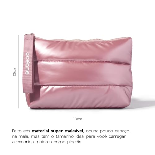 Kit Nécessaire Rosa Daily Makeup + Nécessaire Puffer (2 Produtos)
