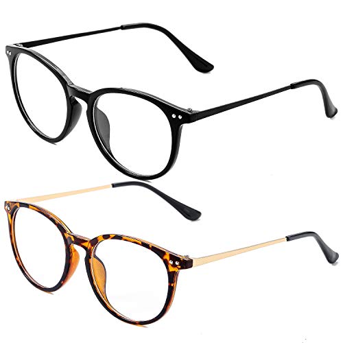 Image of Kursan Non Prescription Clear Lens Fake Glasses for Women Men Retro Round Plastic Frame Eyeglasses