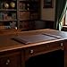 DACASSO Leather Desk Pad with Side Rails - Luxury Leather Desk Blotter for Writing - Executive Desk Surface Protector - (Chocolate Brown, 25.5 x 17.25”)