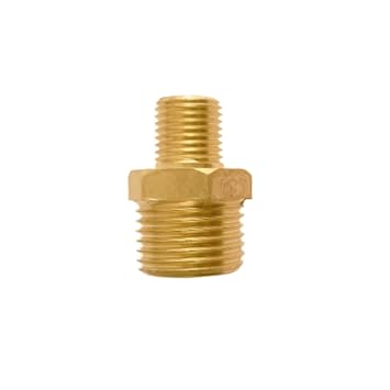 BEZMET Brass Hex Reducing Nipple 1/4 x 1/2 BSP Male Connector Reducer 1/4 x 1/2 Pipe Fittings