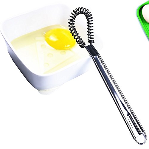 Stainless Steel Mini Spring Egg Beater Silicone Whisk Magic Hand Held Sauce Stirrer Blender Milk Frother Foamer Coffee Mixer (Silicone Coil)