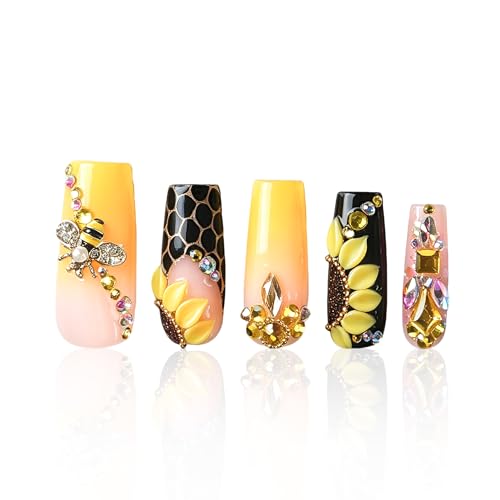 LOVFUL Short Press on Nails Gilded Honey | Handmade Acrylic