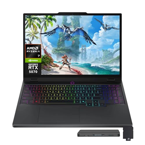 Image of Lenovo Legion 5 15.1 inch 165Hz WQXGA OLED Gaming Laptop, AMD Ryzen AI 7 350, NVIDIA GeForce RTX 5070 8GB, 64GB RAM, 3TB Storage(2TB SSD+1TB Docking Station Set), RGB Backlit Keyboard, Win 11 Pro, Black