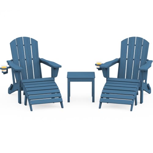 SERWALL 5-Piece Adirondack Chair & Ottoman Set