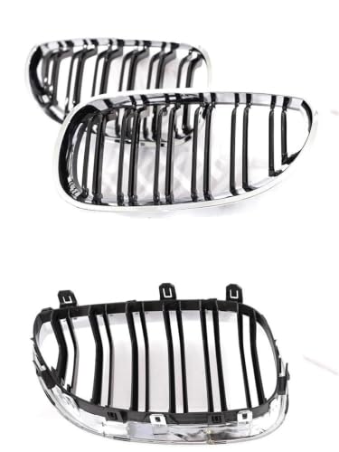 Parrilla de riñón delantera Chrome Black para Serie 5 E60 E61 4